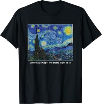 The Starry Night Vincent Van Gogh Famous Vintage Art Stylish T-Shirt