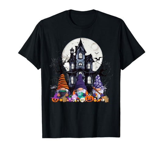 Gnome Witch Halloween Pumpkin Autumn Fall Holiday 2024 T-Shirt