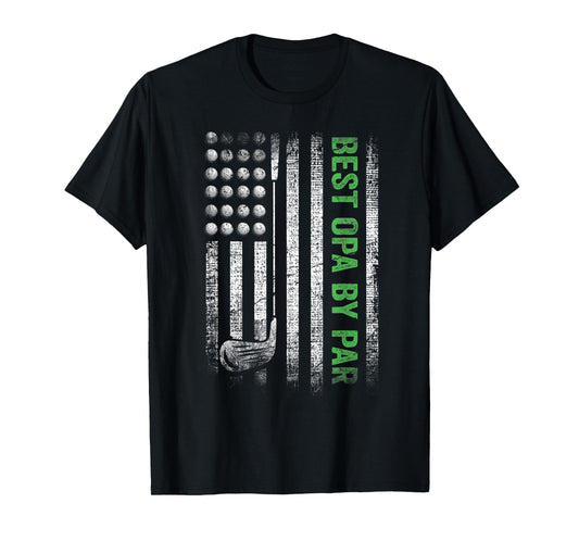 Mens Funny Best Opa By Par Father's Day Golf T-Shirt
