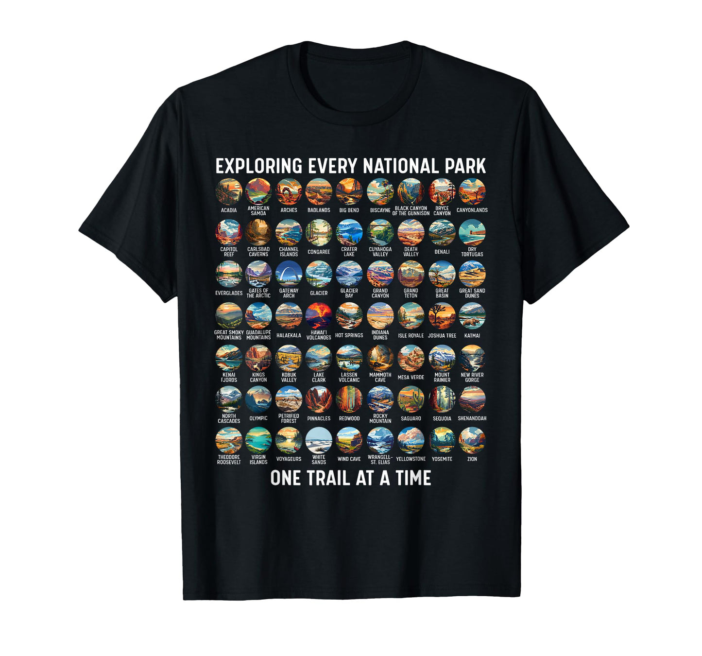 All US National Park Checklist Bucket List Of National Parks T-Shirt