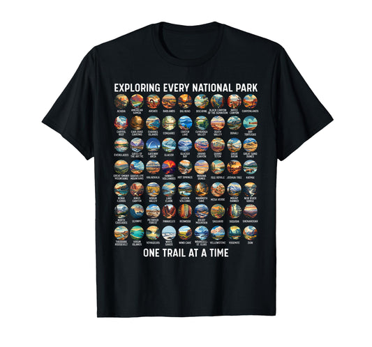 All US National Park Checklist Bucket List Of National Parks T-Shirt