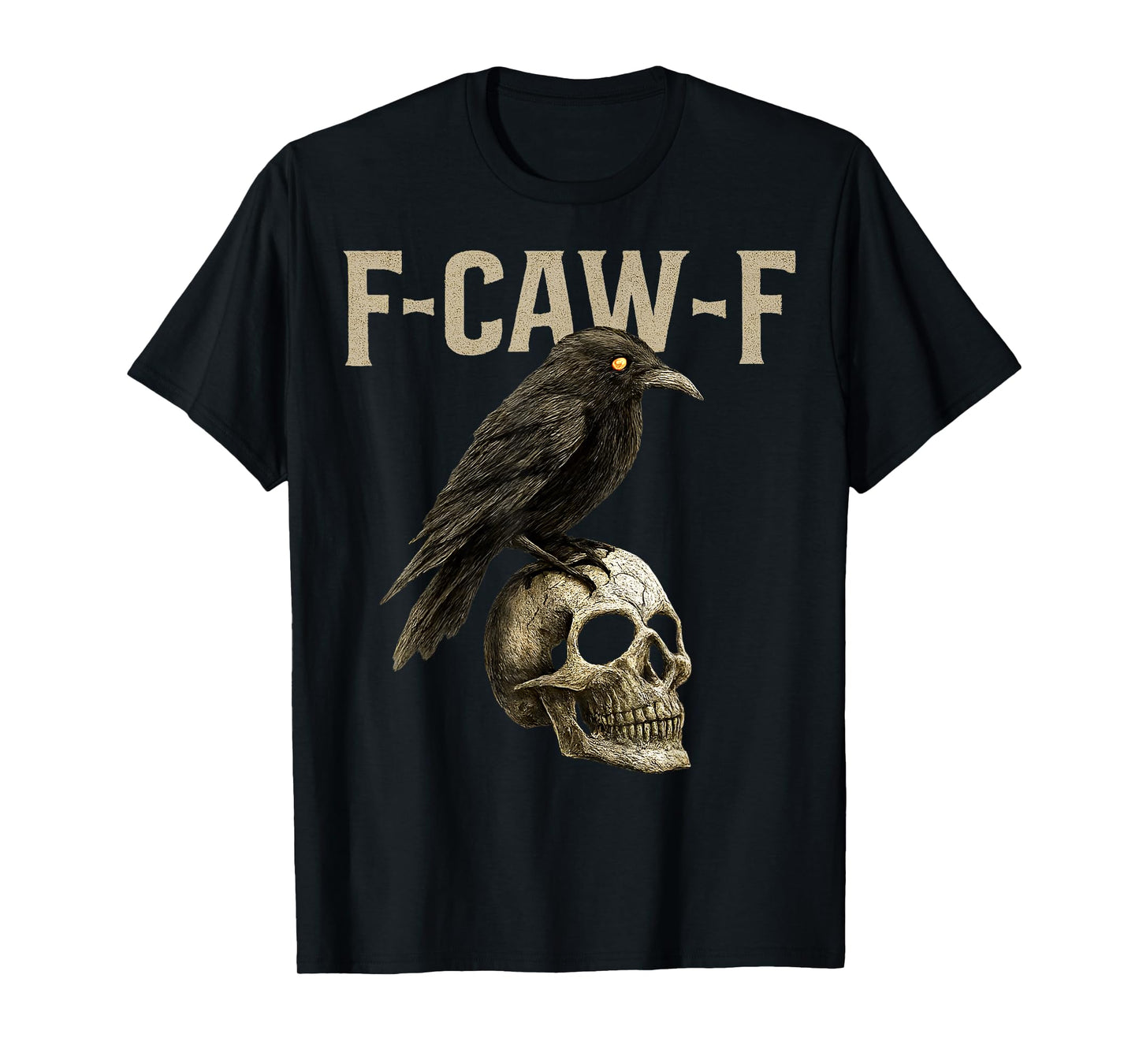 Funny F Caw F Raven Bird Gothic Graphic Halloween Crow Pun T-Shirt