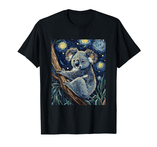 Cute Koala Bear - Van Gogh Style - Starry Night Graphic T-Shirt