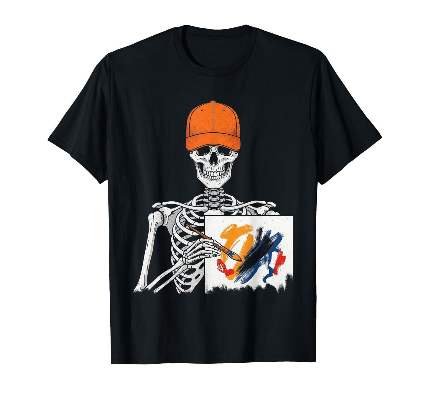 Skeleton Paint Halloween Funny Spooky Skeleton Painting T-Shirt