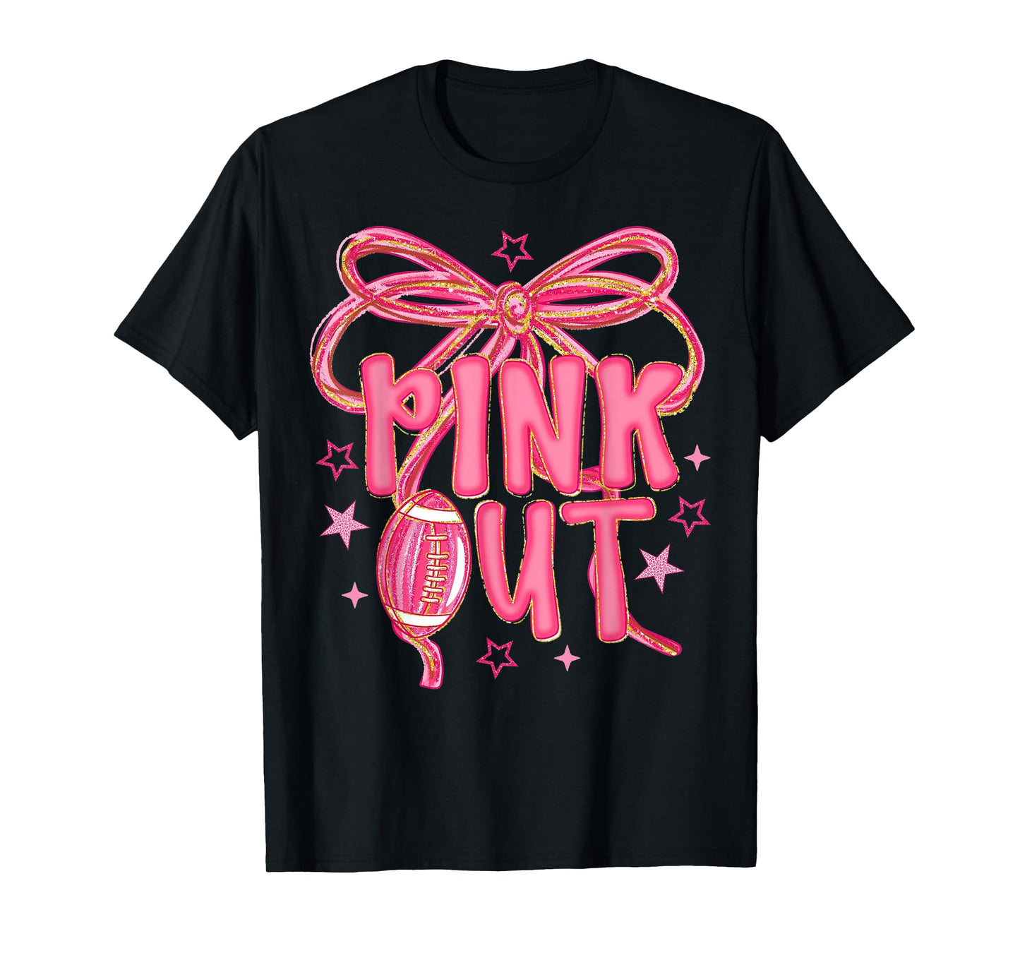 Football Pink Out Breast Cancer Football Game Day T-Shirt