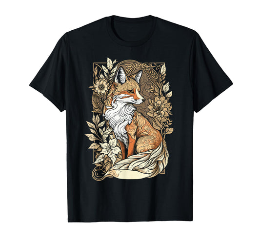 Cute Cottagecore Aesthetic Fox Lover Women Girls T-Shirt