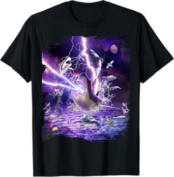 Lightning Shark Sharks Funny T-Shirt