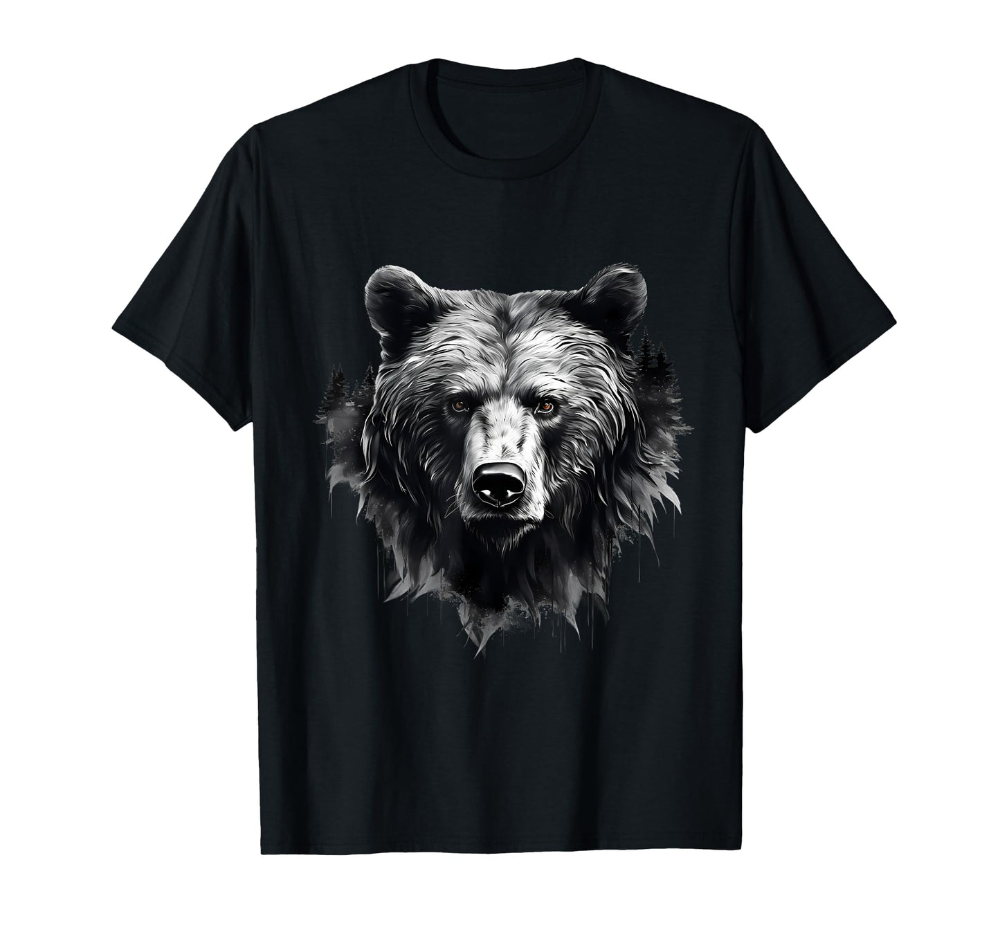 Bear Animal Art Portrait Forest Artwork Wildlife Nature T-Shirt