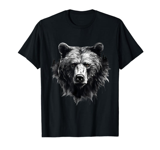 Bear Animal Art Portrait Forest Artwork Wildlife Nature T-Shirt