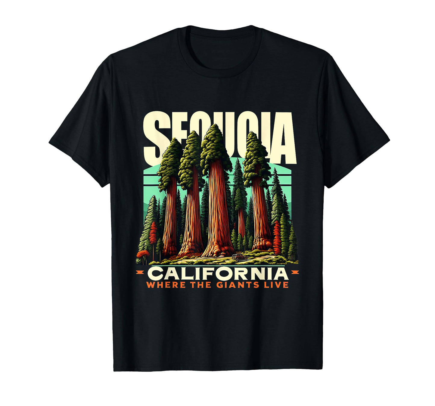 Sequoia California Giant Redwood Forest Art T-Shirt