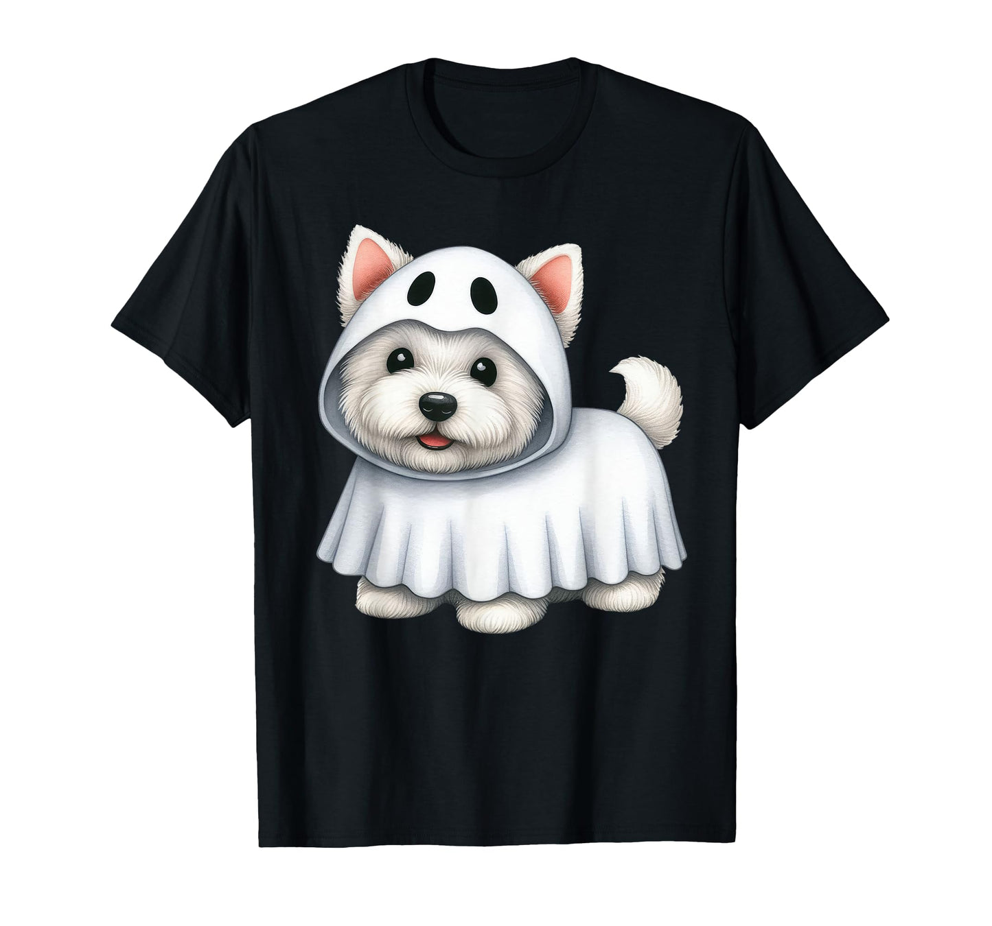 Westie Dog Halloween Costume Ghost West Highland Terrier Men Women Kids T-Shirt