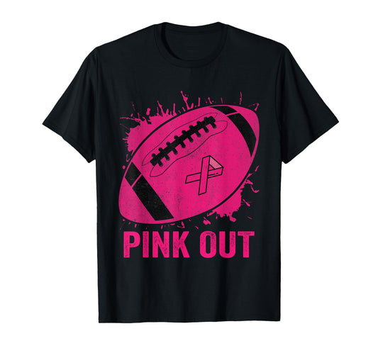 Pink Out Football Breast Cancer Tackle Brest Cancer T-Shirt