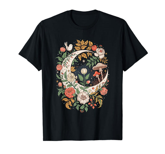 Aesthetic Goblincore and dark Cottagecore Pigeon Mushroom T-Shirt