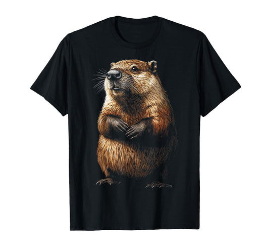 Beaver Animal Motif Artwork Beaver T-Shirt