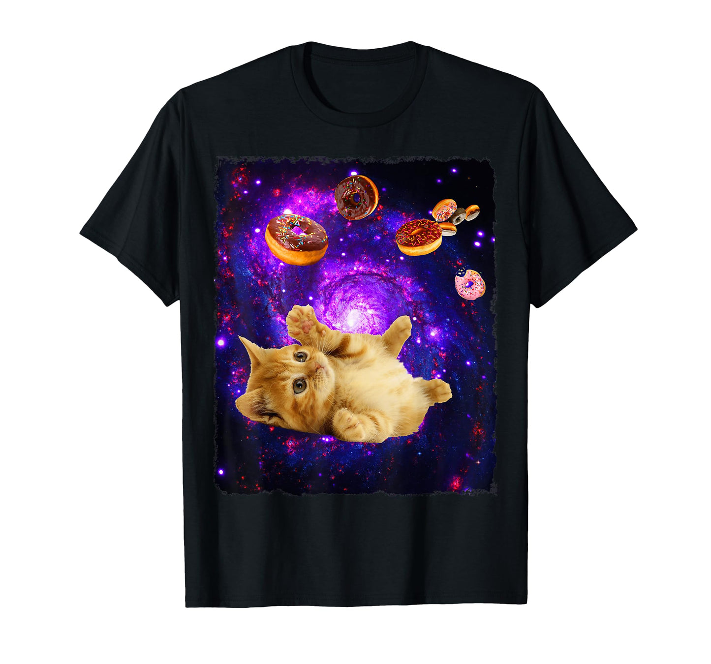Space Cat Doughnut Shirt Super Flying Kitty Galaxy T Shirt T-Shirt