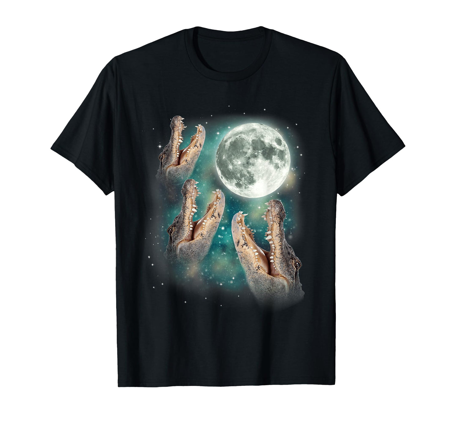 Three Gators Howl At Moon | Magical Animal Wild 3 Crocodile T-Shirt