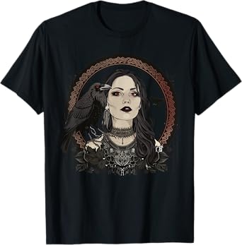 Luna Elizabeth Art Morrigan Portrait Celtic Goddess Mythology T-Shirt