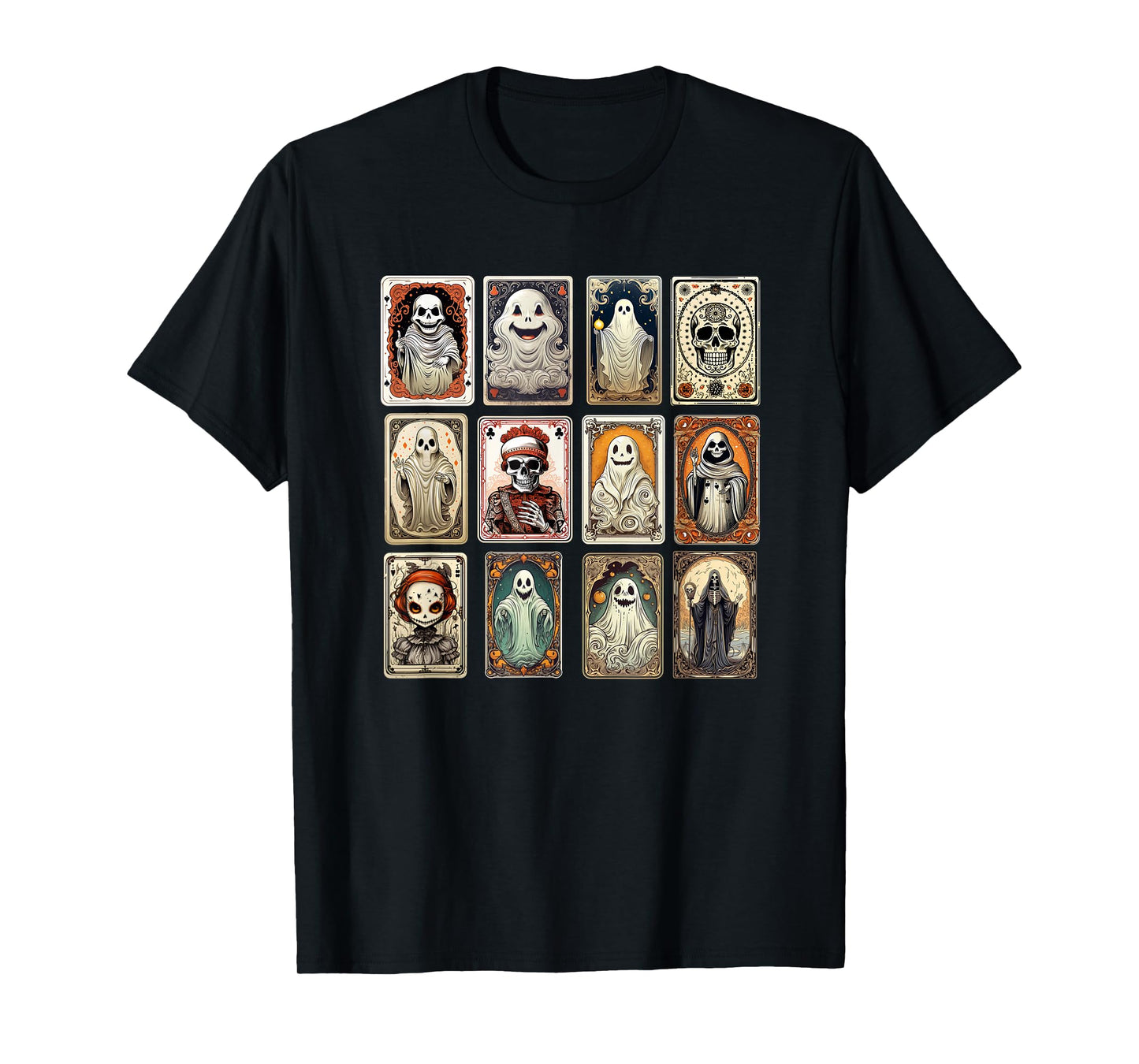 Retro Halloween Stamp Tarot Funny Spooky T-Shirt