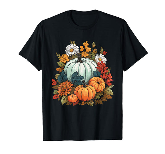 Cottagecore Pumpkins Flowers Fall Vibes Women's Graphic T-Shirt