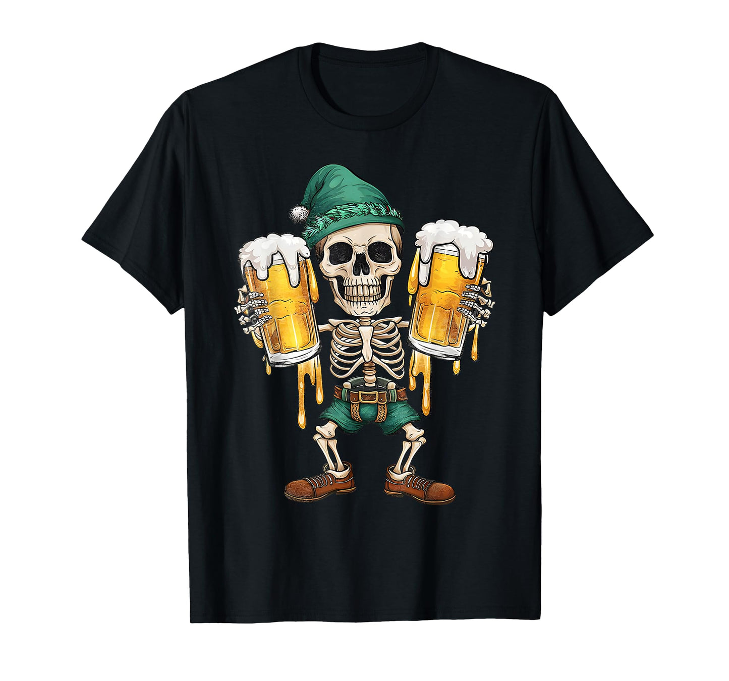 Funny Skeleton Enjoy Oktoberfest German Beer Festival T-Shirt