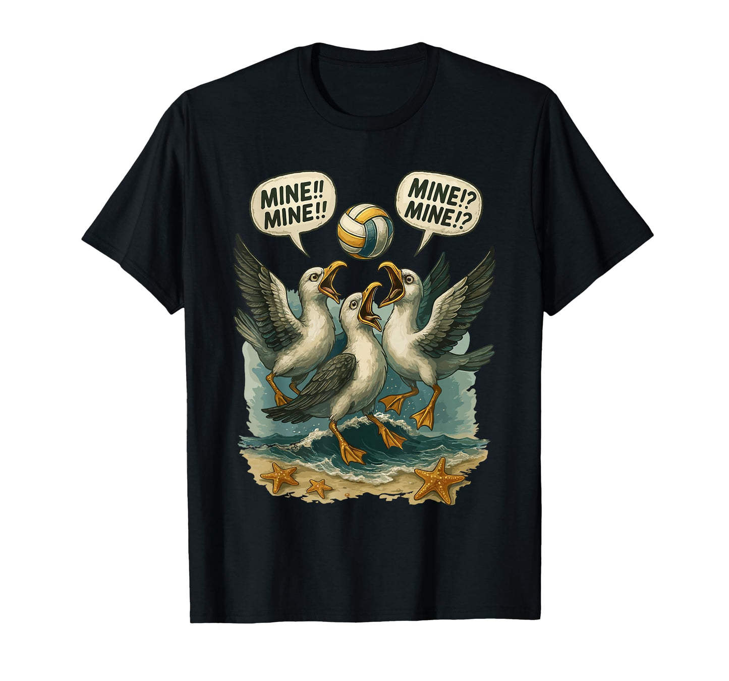 Volleyball Costume for Girls Women, Volleyball Seagull Mine T-Shirt - T-Shirt | Black