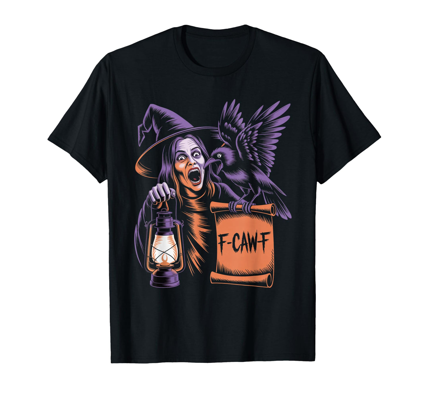 F-Caw-F Crow Funny Gothic Moon Black Bird Halloween T-Shirt