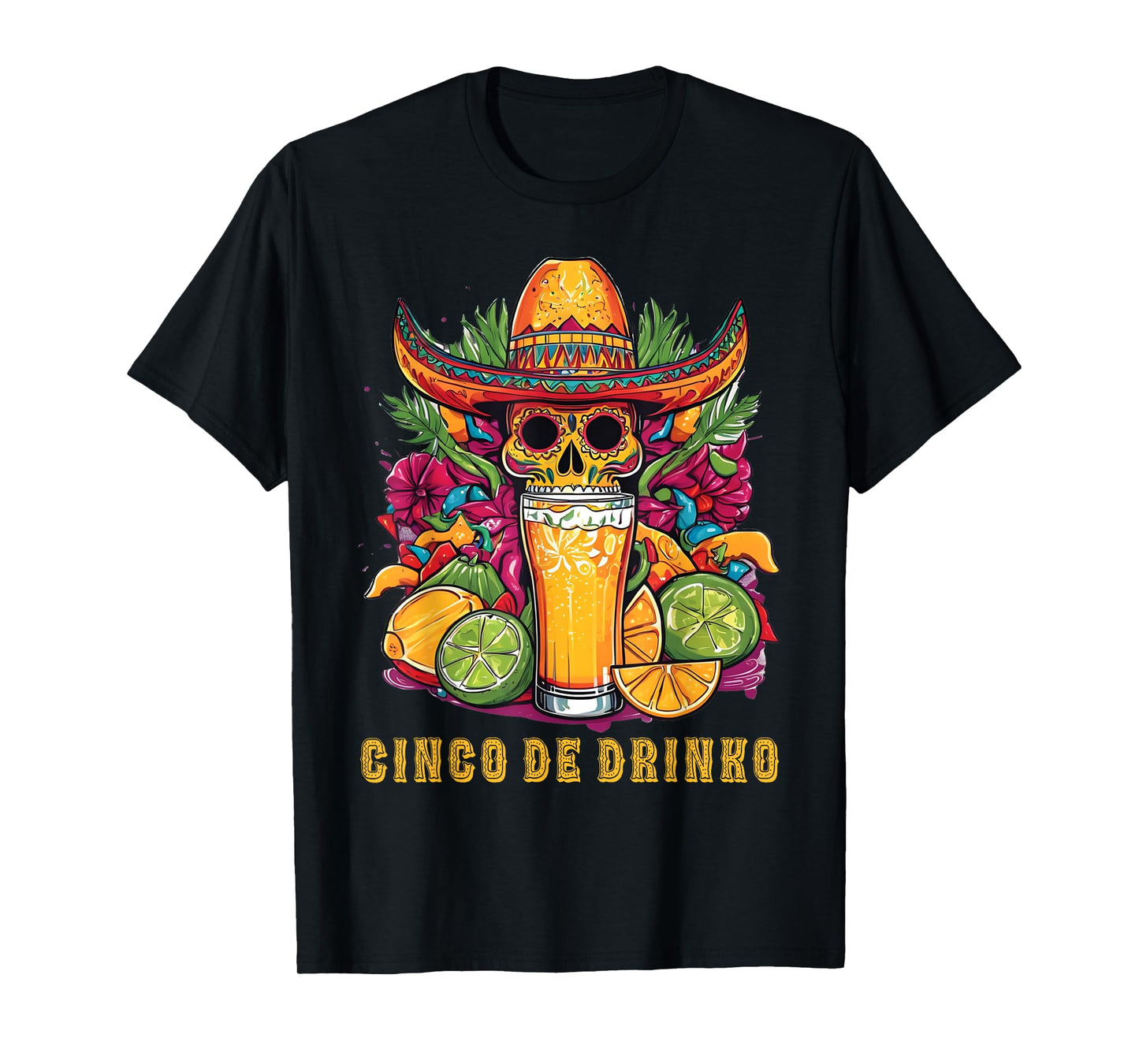 Cinco De Drinko Funny Cinco De Mayo Party Drinking Mexican T-Shirt