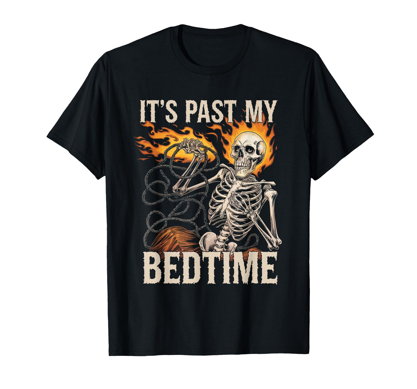 Funny Tshirt Men Humor Skeleton Meme Sarcastic Ironic Tired T-Shirt