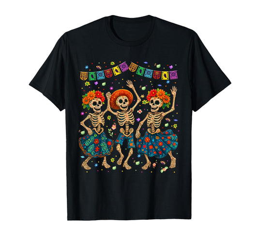 Day The Dead Sugar Skull Skeleton Dia De Los Muertos Womens T-Shirt