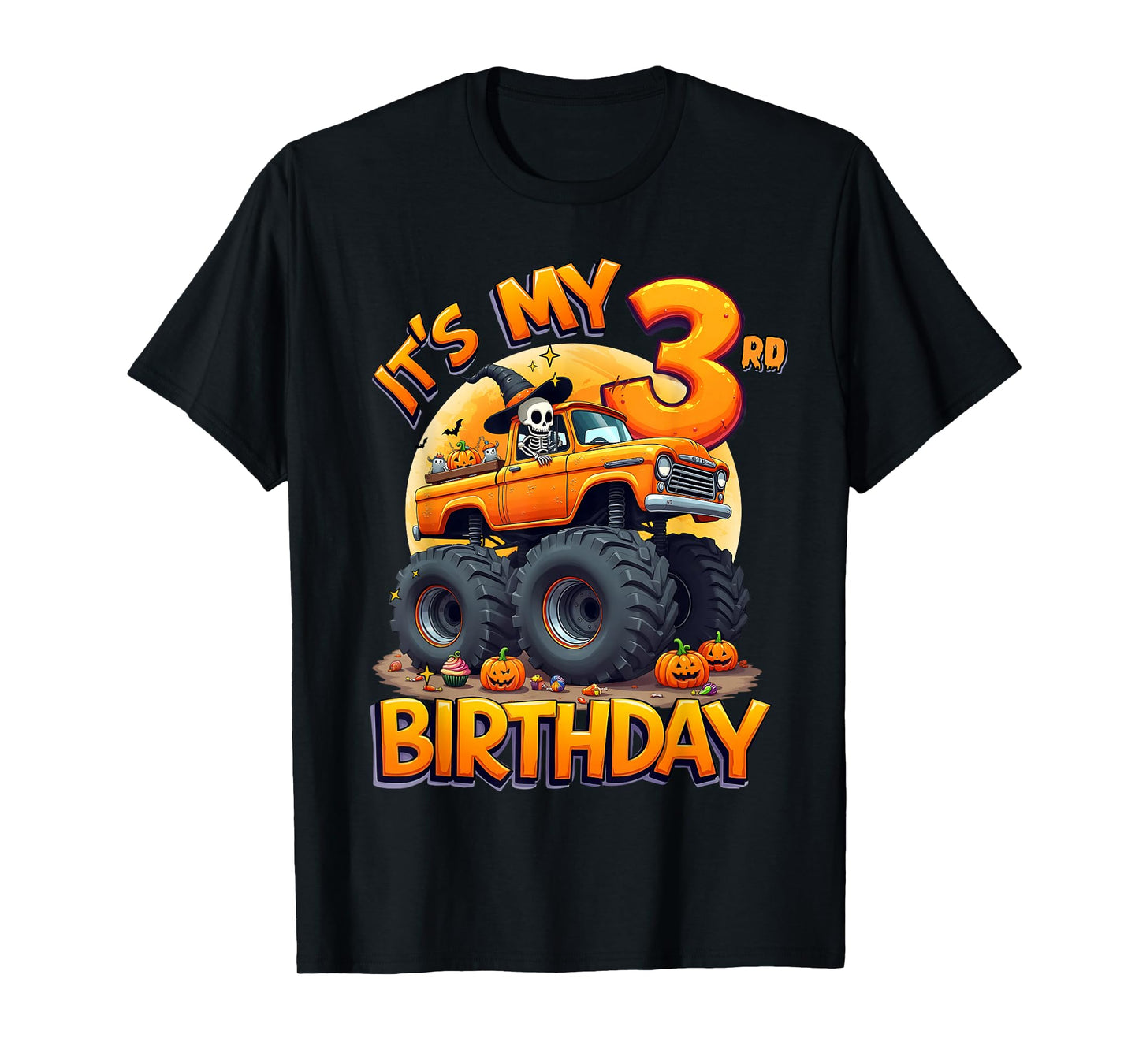 Kids It's My 3rd Birthday Boy Halloween Monster Truck T-Shirt