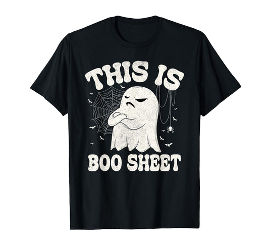 Angry Ghost Halloween Costume Funny This is Boo Sheet Ghost T-Shirt