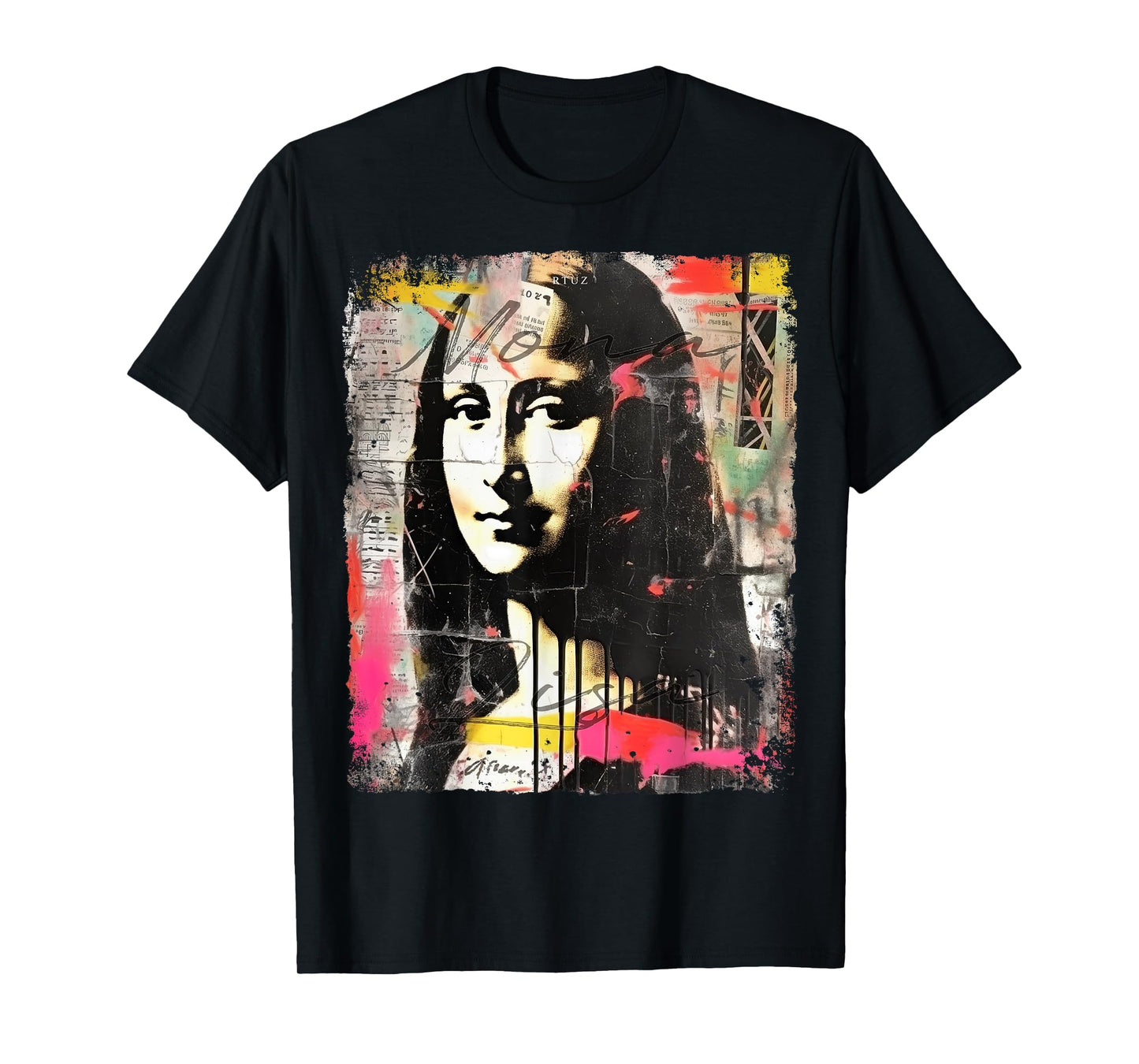 Abstract Graffiti Art Leonardo Da Vinci Art Mona Lisa T-Shirt