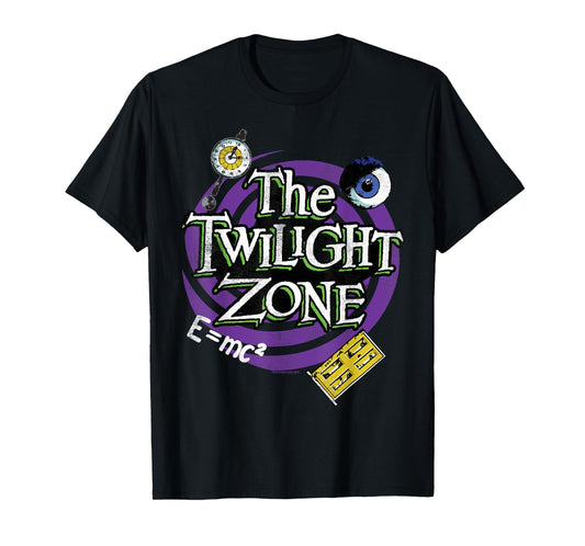 The Twilight Zone Title Halloween Spiral Door Purple T-Shirt