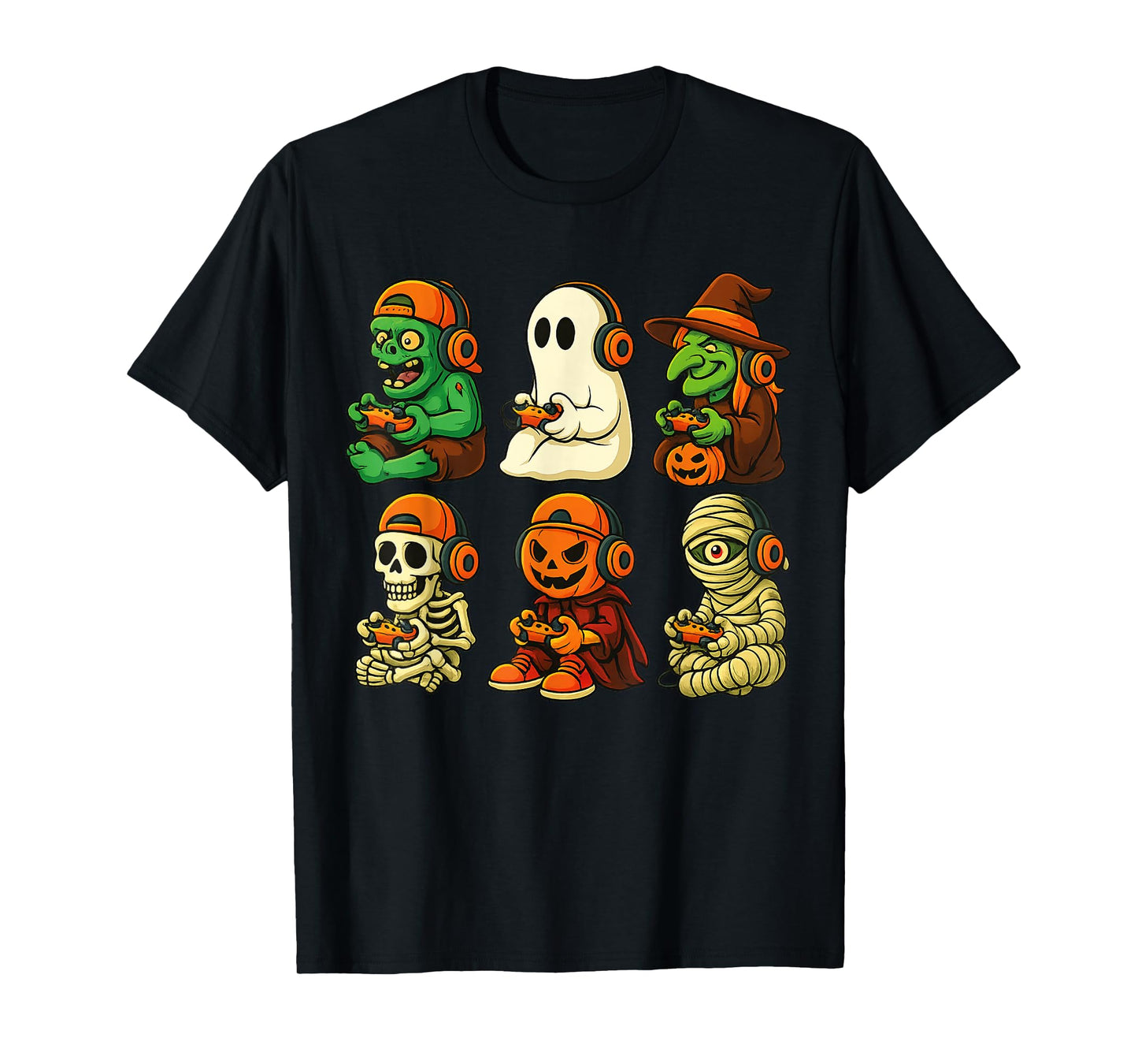 Halloween Skeleton Zombie Gaming Controllers Mummy Gamer T-Shirt