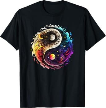 Yin Yang, sun, moon, universe, Tai chi, Qigong, yoga, Taoism T-Shirt