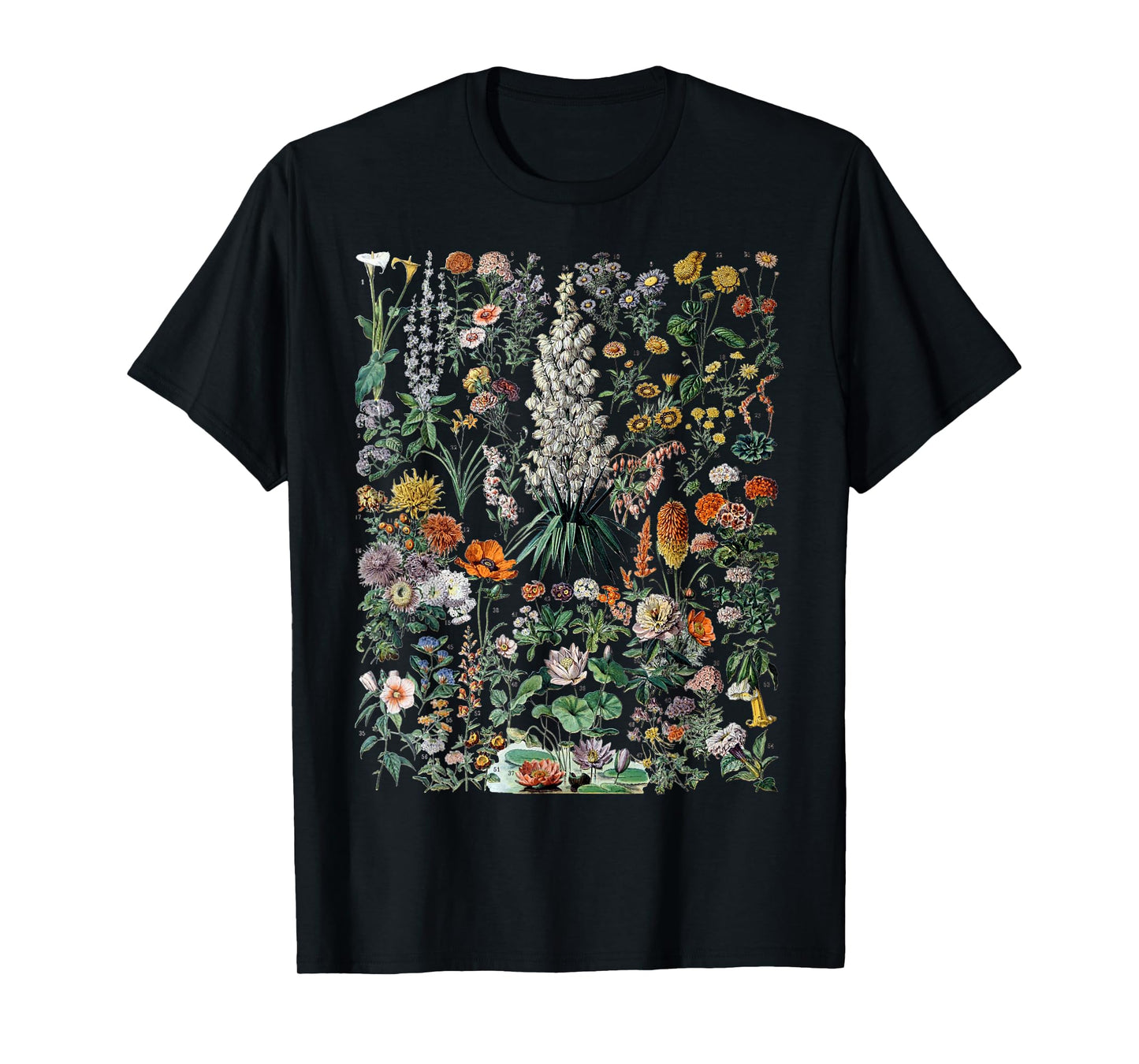 Vintage Poster Print Flower Plants Botanical Chart Garden T-Shirt