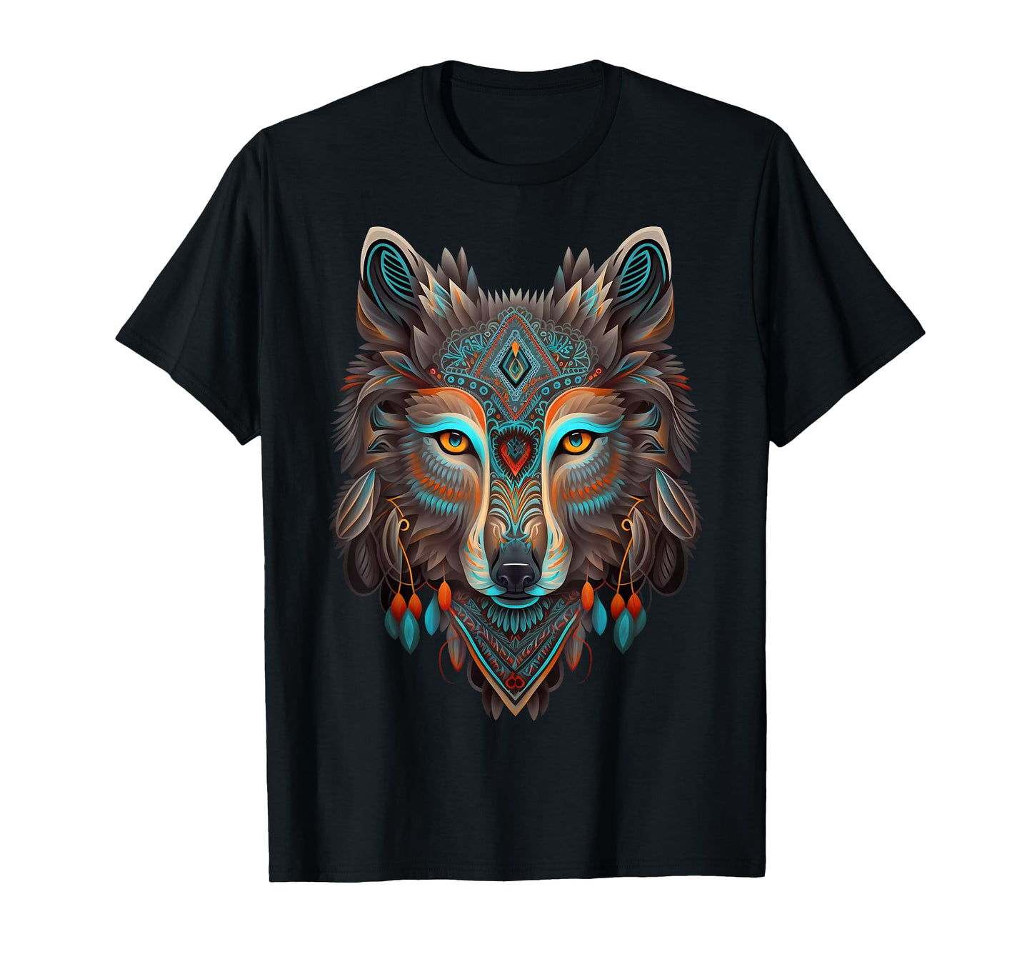 Azteca Wolf Traditional Mexican Art Ancient Aztec Mexico T-Shirt