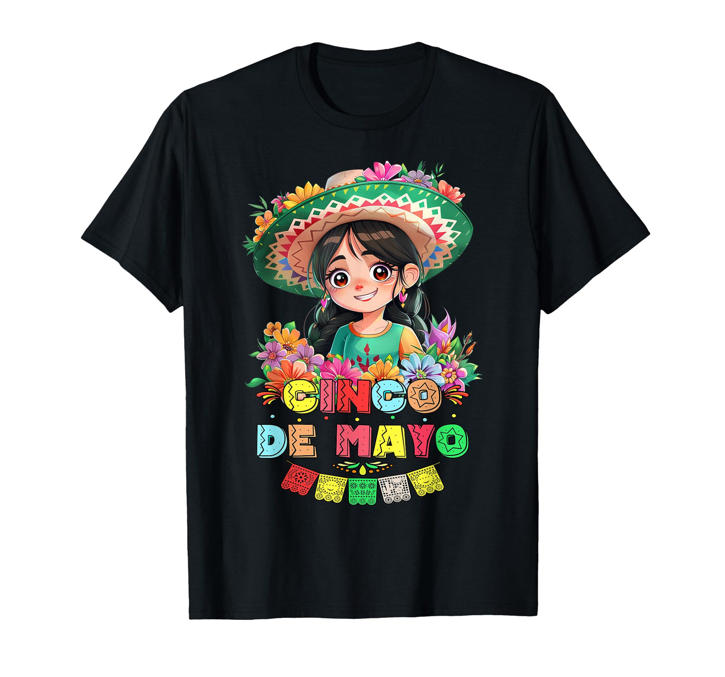 Otaku Girl Cinco De Mayo Mexican Fiesta 5 De Mayo Anime Girl T-Shirt