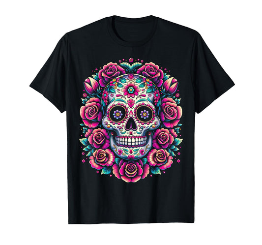 De Los Muertos Day of the Dead Sugar Skull Halloween Women T-Shirt