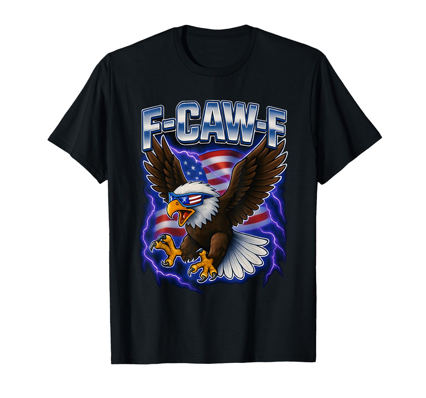 F Caw F Bald Eagle 4th of July American Flag Merica Costume T-Shirt