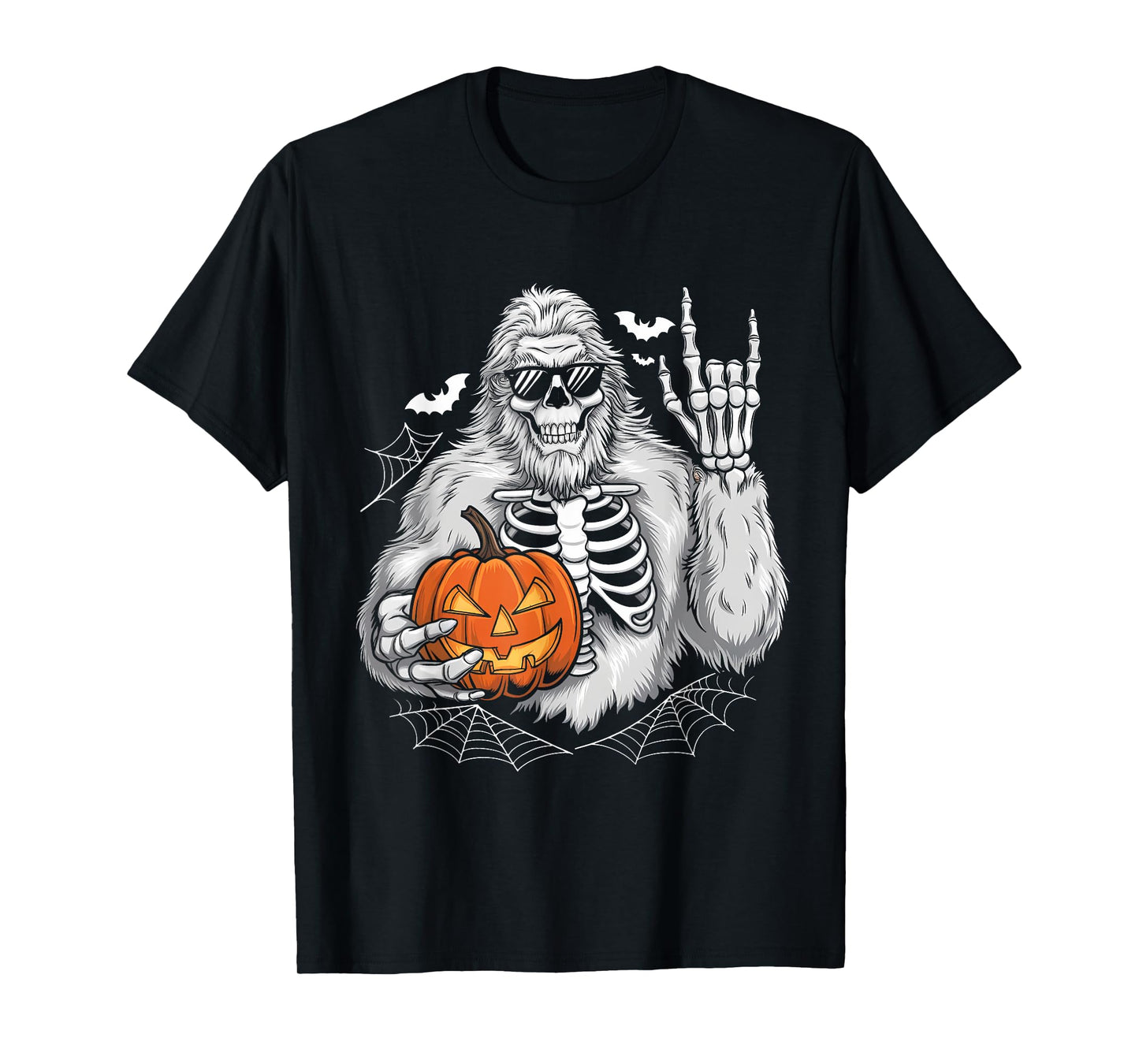 Spooky Bigfoot Jack O Lantern Skeleton Halloween Youths T-Shirt