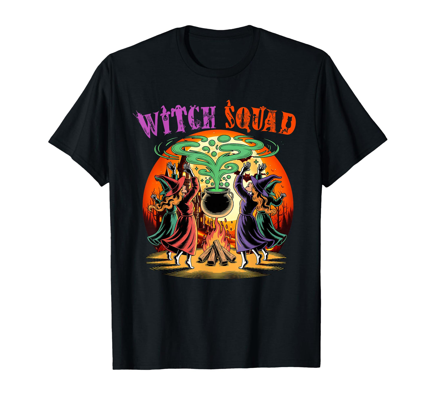 Witch Halloween Squad Funny Costume Witches Lover Family T-Shirt