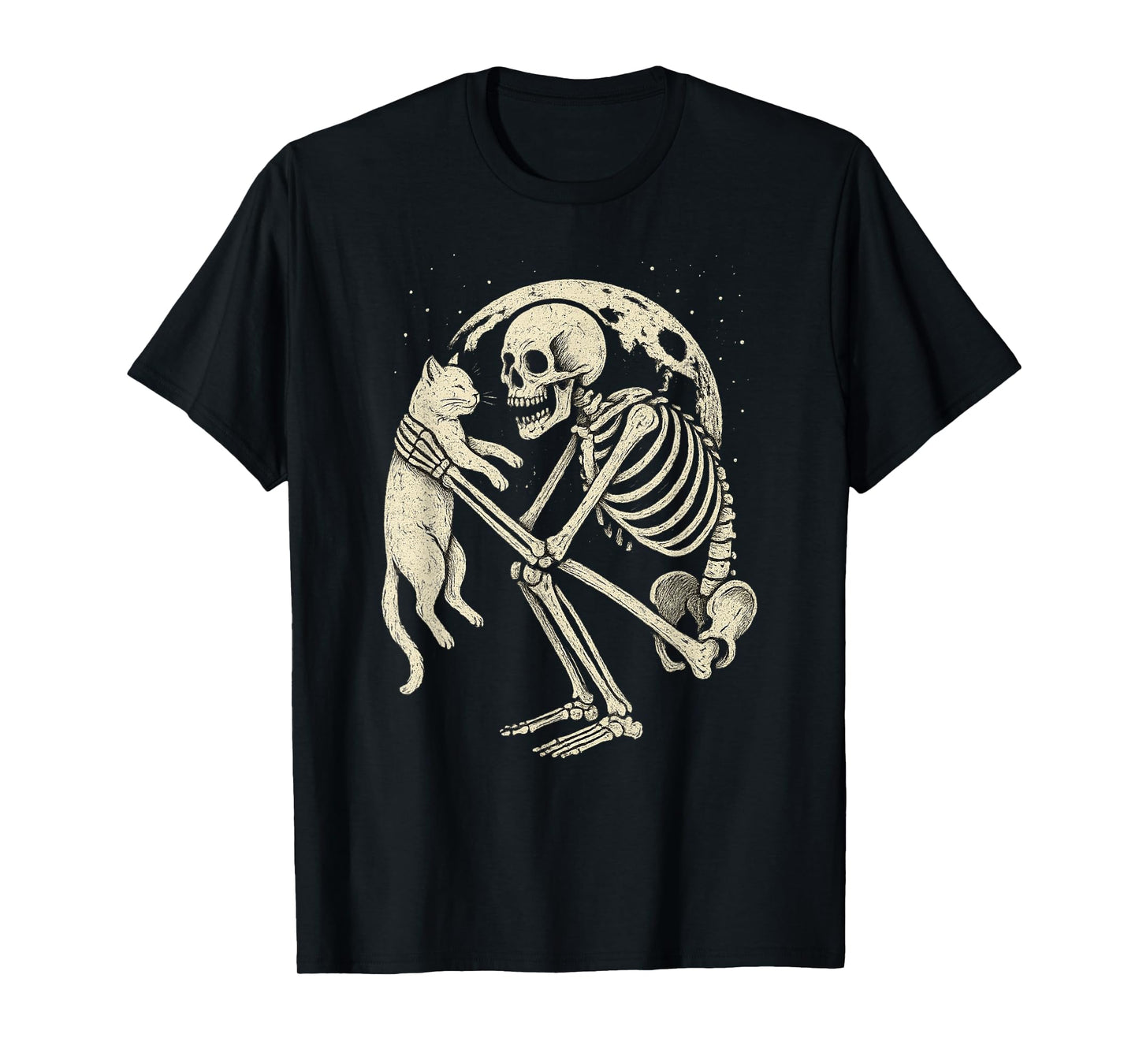 Skeleton Cat Skull Kitty Cute Goth Halloween Men Women Kids T-Shirt