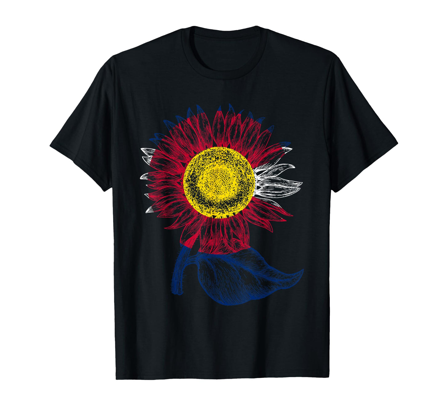 Colorful Colorado Flag Sunflower Women Mom Cute T-Shirt