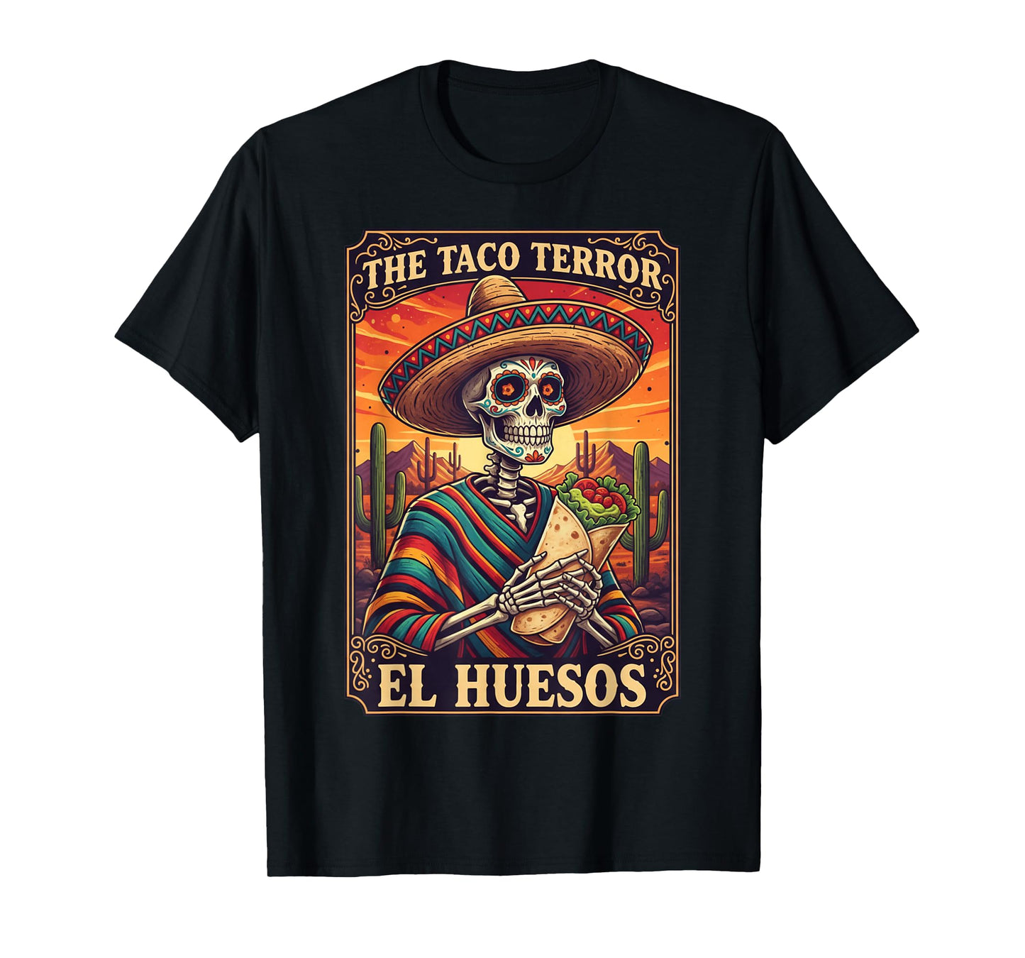 Funny Halloween Skeleton Tacos Terror Día de Los Muertos T-Shirt