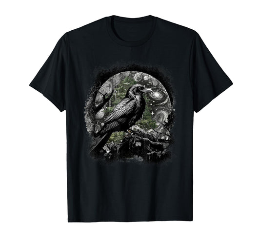 Mystically Occult Raven Birds Ravens Crows Forest Animals Crow T-Shirt