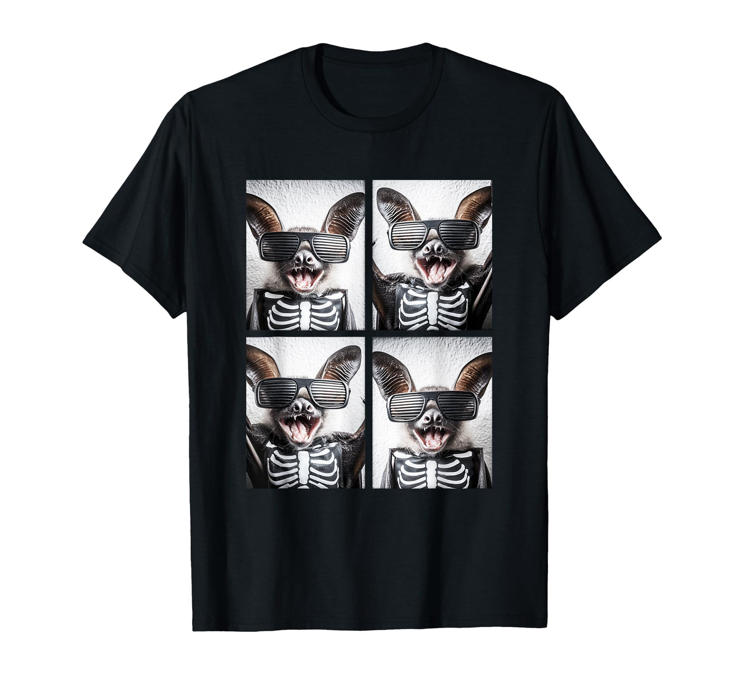 Cute Bats with Sunglasses Skeleton Costume Funny Halloween T-Shirt