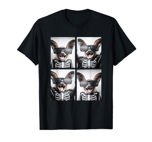 Cute Bats with Sunglasses Skeleton Costume Funny Halloween T-Shirt