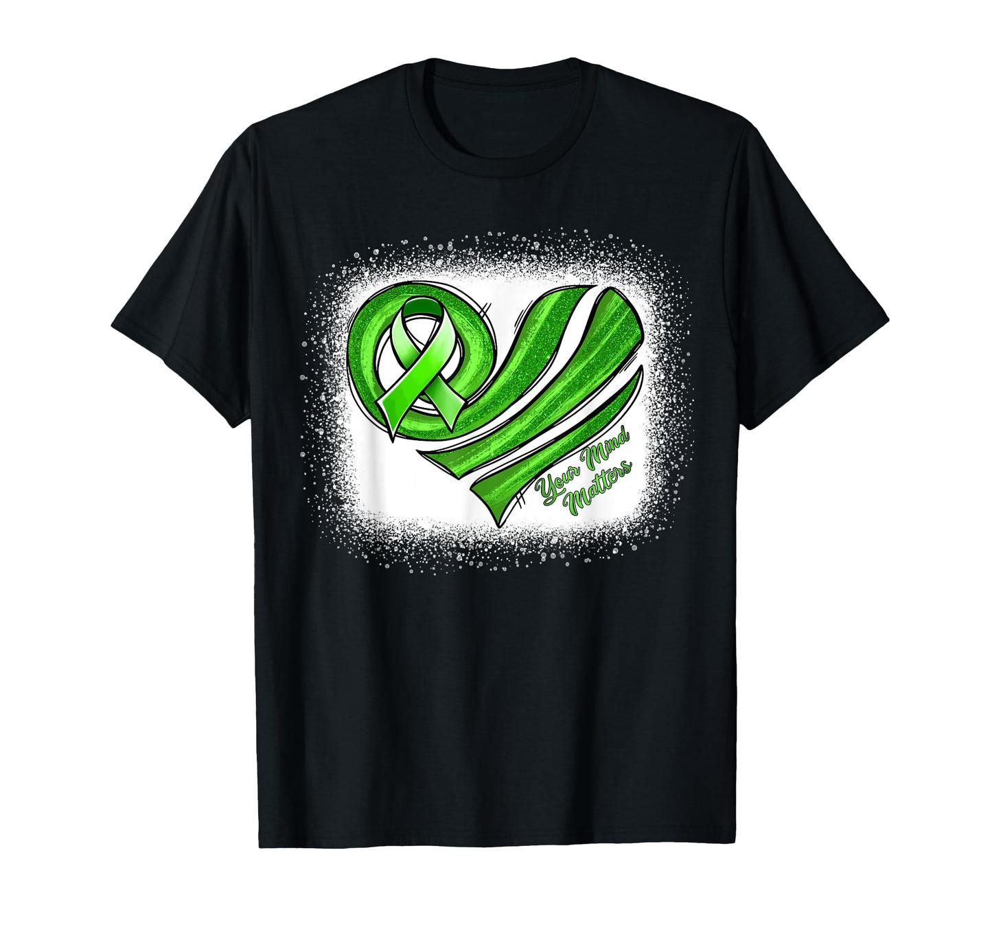 Mental Health Awareness Heart Green Mental Health Matters T-Shirt