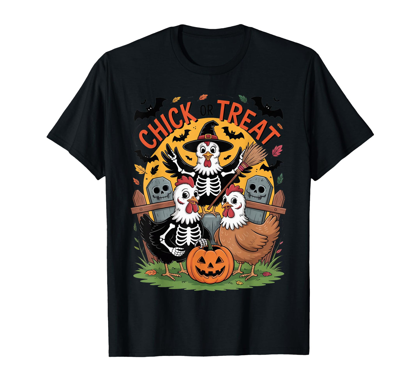Funny Chicken Halloween Chick or Treat Pumpkin Costume T-Shirt
